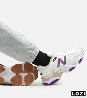 کفش کتانی مردانه و زنانه سفید بنفش NEW BALANCE 9060 مدل 2153