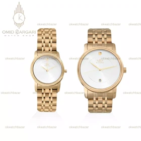 ساعت مچی الگانس بند طلایی صفحه سفید Elegance