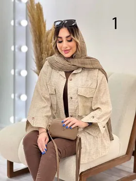 مانتو دوخت دار دو جیب پاکتی