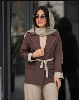 ست کت و شلوار زنانه کجراه دو رنگ