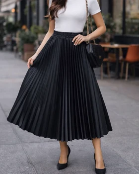 دامن ساتن پلیسه 7422