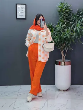ست مانتو شلوار طرح درخت