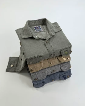 پیراهن قواره دار دوجیب کتان مردانه