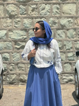 شومیز گلدوزی وارداتی لینن