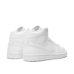 کتانی نایک ایر جردن 1 کامل تمام سفید Nike Air Jordan 1 Mid " Triple White " sneakers