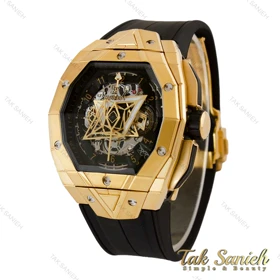 ساعت هابلوت کهکشانی مستطیلی مردانه طلایی Hublot-5367-G