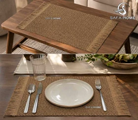 رومیزی عسلی مستطیل حصیری