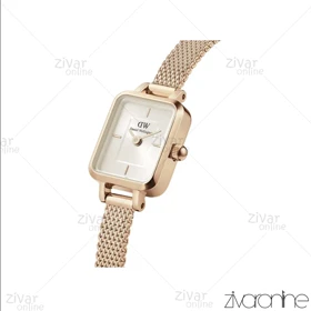 ساعت دنیل ولینگتون زنانه بند حصیری رزگلد صفحه نباتی 104925