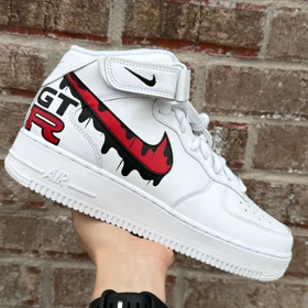 کفش ایرفورس ساق بلند کاستوم GTR Red Shadow Drip