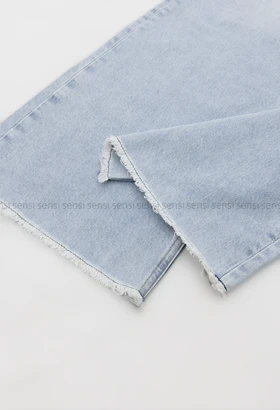 شلوار جین wide legلبه ریش