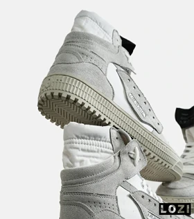 کفش کتانی ساق‌دار طوسی سفید OFF WHITE