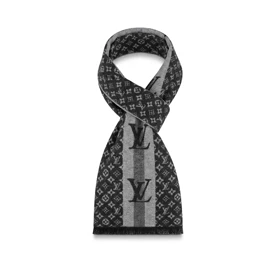 شال گردن موهر زمستانی طرح مونوگرام ریز LV برند Louis Vuitton