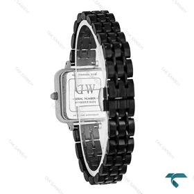 ساعت دنیل ولینگتون مربعی زنانه نقره ای مشکی DW-8017-L