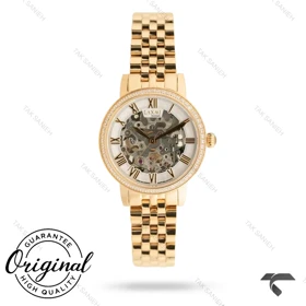 ساعت زنانه لکسمی 8573-3 طلایی صفحه اسکلتون دورنگین Laxmi-9601-L