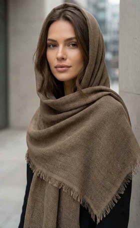 شال کنفی دور ریش زنانه - سبک، خنک و بدون سر خوردن