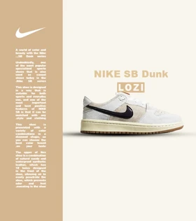 کفش کتانی مردانه و زنانه کرم طوسی بنفش نایک NIKE SB Dunk مدل 7063