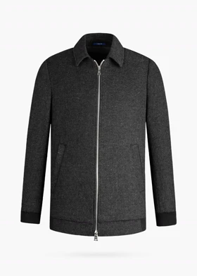 سویشرت فلانل تمام زیپ ذغالی