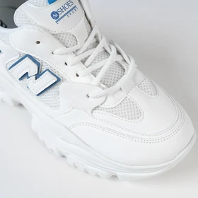 کفش و کتانی اسپرت زنانه و دخترانه مدل نیوبالانس NEW BALANCE رنگ سفید آبی