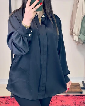 شومیز ساتن ویولت ساده