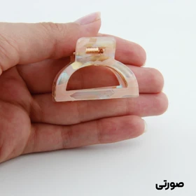 کلیپس دخترانه فلزی مدل نیم دایره آبرنگی کوچک (صورتی)