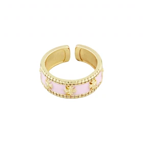 انگشتر دخترانه طرح گل میناکاری