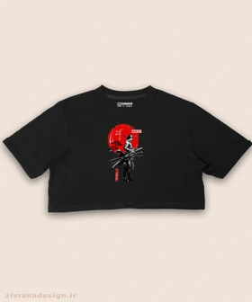 کراپ زنانه طرح وان پیس شخصیت زورو کد 985