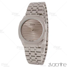 ساعت گوچی زنانه نقره ای صفحه طوسی 105739