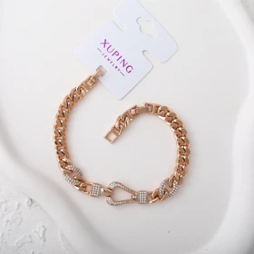 دستبند زنانه شیک ژوپینگ با طرح زنجیری و نگین‌دار