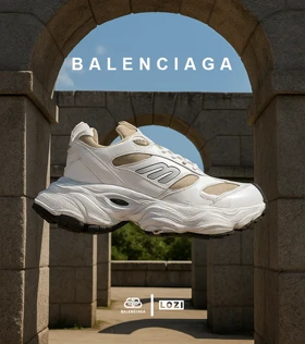 کفش کتانی مردانه و زنانه سفید قهوه ای BALENCIAGA