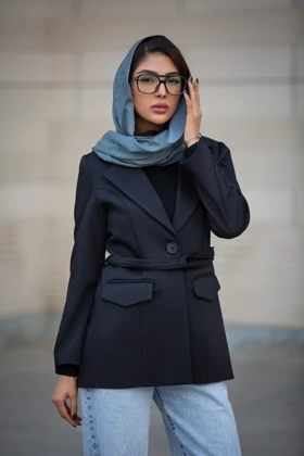 کت زنانه بلدینگ کمر بنددار