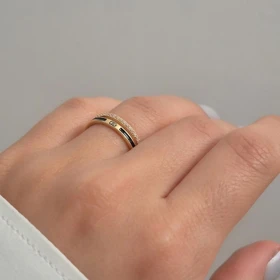 انگشتر زنانه دو ردیفه طرح گوچی - کد 8704