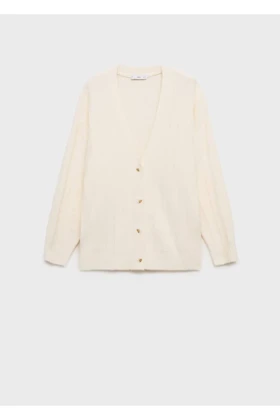 ژاکت کش باف پشمی زنانه اورجینال منگو mango