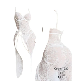 لباس خواب بلند رنگ سفید برند گلوریا کد 1220