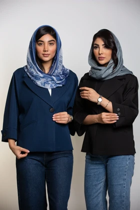 کت زنانه یقه ای استین دو دکمه