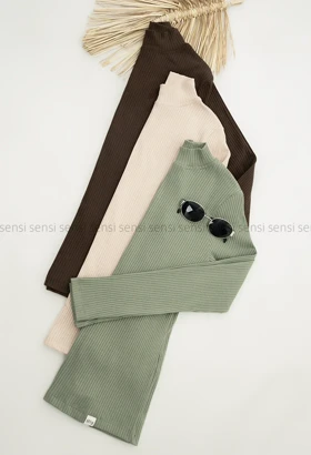 بلوز کبریتی کشی یقه ایستاده کد1004817