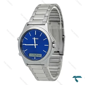 ساعت مردانه کاسیو دوزمانه صفحه آبی کاربنی Casio-7930-G