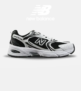 کفش کتانی مردانه و زنانه سفید مشکی NEW BALANCE 530 مدل 3144