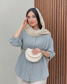شومیز راه‌راه کمرکش