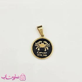 گردنبند ماه تولد تیر طرح خرچنگ (cancer) استیل طلایی مشکی (ظریف) کد 130