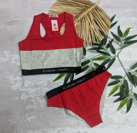 ست نیم‌تنه و شورت قرمز بدون پد n-9140 (سایزL) مناسب 36و38