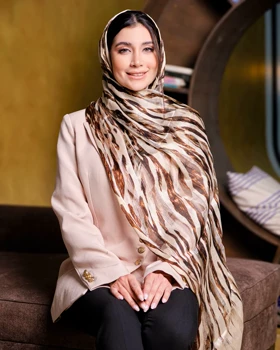 شال ابریشم میله ای زبرا 20623