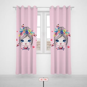 پرده پانچی اتاق کودک برند مینوریا کیدز طرح دخترانه کد p-273