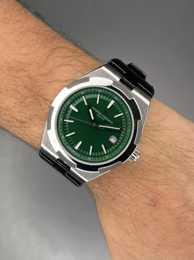 ساعت مچی وشرون کنستانتن اتوماتیک بند چرمی صفحه سبز Vacheron Constantin