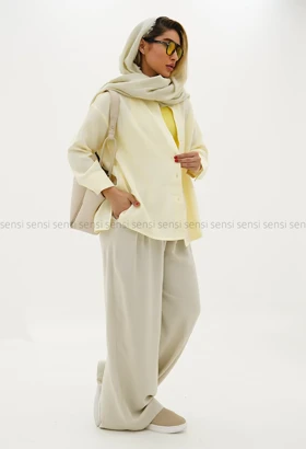 شومیز لینن شانتون یقه ایستاده کد1005594