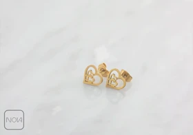 گوشواره استیل دو قلب