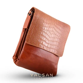 کیف دوشی مردانه چرم یلسان مدل رادمان کد 044-GC (عسلی)