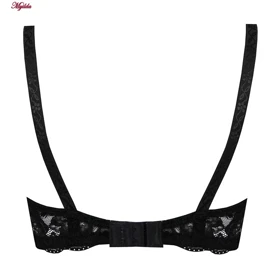 سوتین زنانه پانیذ مشکی مدل فنردار گیپوری کد 66336-new