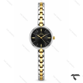 ساعت الگانس زنانه رفرنس EL007 دورنگ طلایی صفحه مشکی Elegance-11491-L