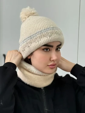 شال و کلاه رینگی نگینی