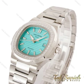 ساعت پتک فیلیپ زنانه مدل ناتیلوس تیفانی نگین‌دار Patek-4388-L